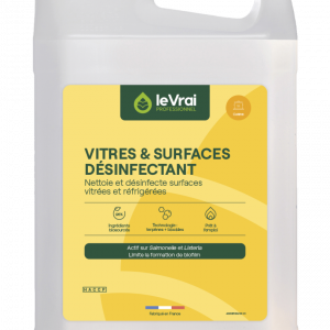 Le vrai professionnel vitres et surfaces désinfectant désinfecte les surfaces vitrées alimentaires - Bidon 5L