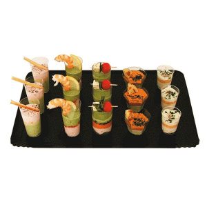 PLATEAUX TRAITEUR  19x28 CM OR/NOIR X 25 UNITES