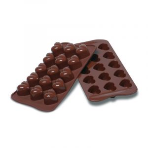 Plaque silicone  chocolats 15 petits coeurs "Easy Choc"
