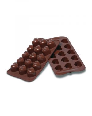Plaque silicone  chocolats 15 petits coeurs "Easy Choc"