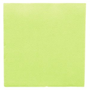 SERVIETTES ECOLABEL 'DOUBLE POINT'20x20 CM VERT ANIS OUATE X 100 UNITES