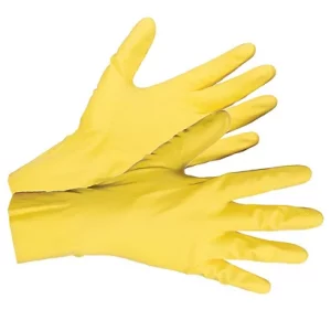 Gant de ménage latex jaune flocké coton  T XL 9/10