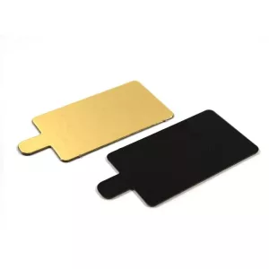 Semelles rectangles languettes or / noir 5.5 x 9.5 cm x 25 unites