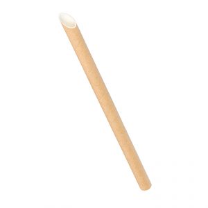 SACHET DE 100 PAILLES EN PAPIER 20 CM Ø 12 MM BISEAUTÉE KRAFT