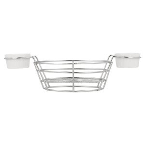CORBEILLES OVALES + 2 POTS  CHROME ACIER – Image 3