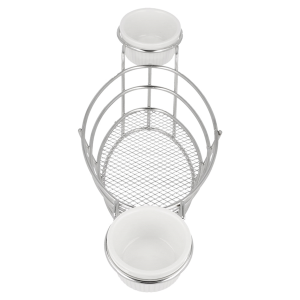CORBEILLES OVALES + 2 POTS  CHROME ACIER – Image 4