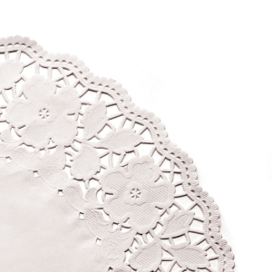 DENTELLES RONDES AJOURÉES  Ø 14 CM BLANC PAPIER X 250 UNITES – Image 2