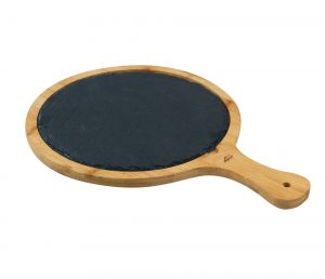 Planche ronde ardoise et bambou 25 cm