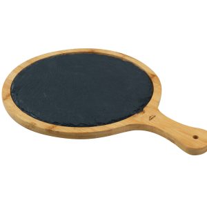Planche ronde ardoise et bambou 25 cm