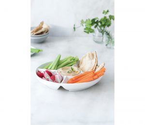 Plat apéritif en porcelaine à 5 compartiments