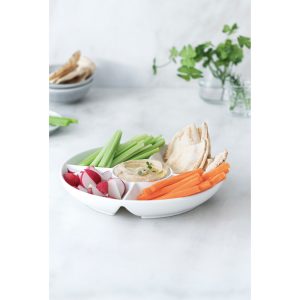 Plat apéritif en porcelaine à 5 compartiments