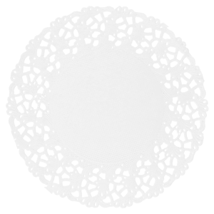 DENTELLES RONDES AJOURÉES  Ø 14 CM BLANC PAPIER X 250 UNITES