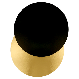 Ronds carton double face or/noir 18cm x 10 unités