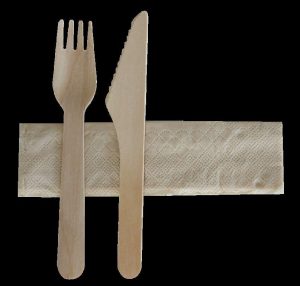 Kit couvert bois 3 en 1 x 10 unités