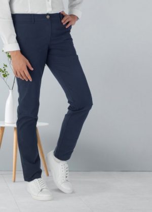 PANTALON DE SERVICE FEMME CHIARA CHINO COTON MARINE T40