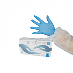 Gant Nitrile bleu non poudré L  8/9 boîte de 100 gants
