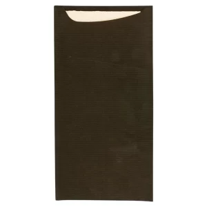 Sachet à couverts Noir et Serviette Crème boîte de 100 unités – Image 3