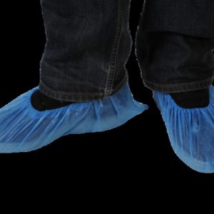 Surchaussure CPE bleue paquets de 100 unités.