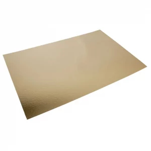 Plaque carton rectangulaire double face or/blanc 40 x 60 cm - 25 unités