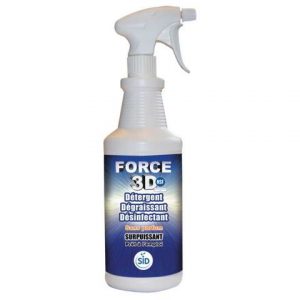 Détergent Dégraissant Désinfectant prêt à l'emploi FORCE 3D  FRUITE FLEURI 1L