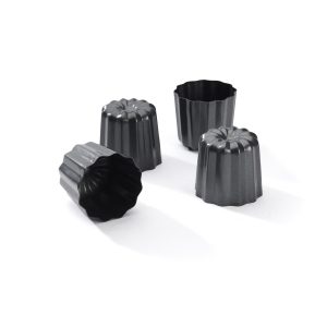 4 moules à Cannelés Bordelais, acier antiadhésif De Buyer