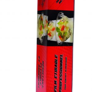 Film étirable alimentaire dans boîte distributrice 30cmx300m