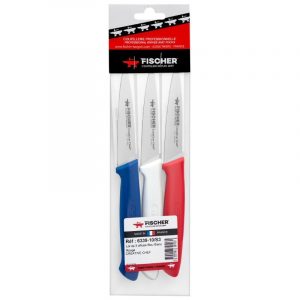 Ensemble de 3 Couteux Office Bleu / Blanc / Rouge Creative Chef