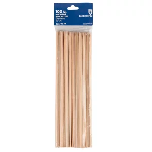 PIQUES BROCHETTES 30 CM NATUREL BOIS  X 100 UNITES