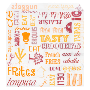 SACHET POUR FRITURES 'PAROLE' 32 G/M2 12x12 CM