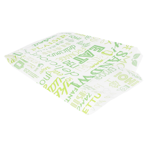 POCHETTES HAMBURGERS 'PAROLE'  12+7x18 CM VERT PARCH.INGRAISSABLE