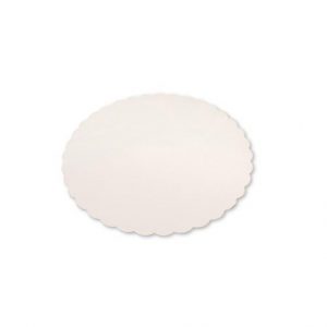 Ronds carton Blanc festonnés Ø 17 cm