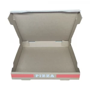 Boîte à pizza 29x29x4 cm en carton micro-cannelure brun – Image 3