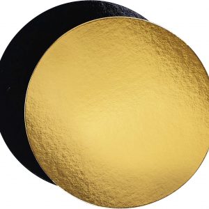 Ronds carton double face or-noir Ø 18 cm x 100 unités