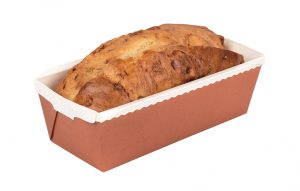 MOULES à CAKE EVASES EN CARTON POUR CUISSON ET VENTE 230X98X70 MM 100 CL ORANGE INTERIEUR BLANC