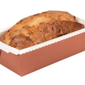 MOULES à CAKE EVASES EN CARTON POUR CUISSON ET VENTE 230X98X70 MM 100 CL ORANGE INTERIEUR BLANC