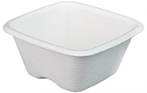 POTS à SAUCE EN FIBRE DE CANNE CARRES SANS COUVERCLE 8X8 CM 10 CL