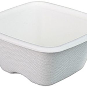 POTS à SAUCE EN FIBRE DE CANNE CARRES SANS COUVERCLE 8X8 CM 10 CL