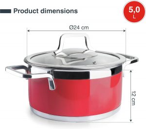Faitout rouge 24cm LACOR – Image 2