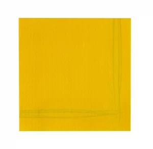 Serviettes SUN  OUATE  avec liseré jaune x 40 unités.