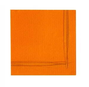 Serviettes SUN OUATE avec liseré mandarine 38x38 cm