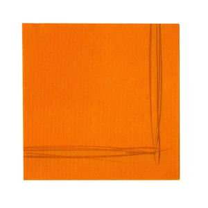 Serviettes SUN OUATE avec liseré mandarine 38x38 cm