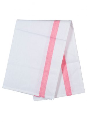 Torchon blanc avec bandes roses TAOSTE X 12 unités. – Image 2