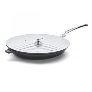 Couvercle universel en inox pour poêles De Buyer de 26 à 28 cm de diamètre. – Image 2