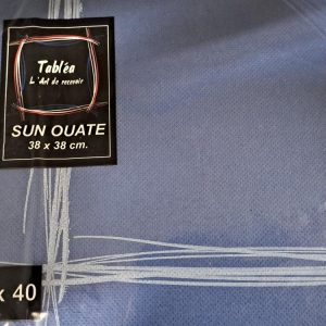 Serviettes SUN OUATE  avec liseré bleu marine 38x38