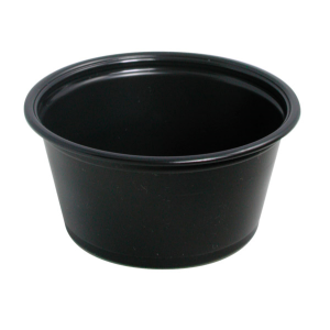 PETITS POTS MICRO-ONDABLES 60 ML Ø6,2x3,2 CM NOIR PP X 125 UNITES – Image 2