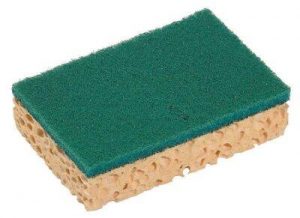 EPONGE GRATTANTE BASIC 130X84X22MM VERT SCT/10 SPONTEX