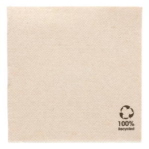 SERVIETTES ECOLABEL 'DOUBLE POINT'  20x20 CM NATUREL OUATE RECYCLÉE