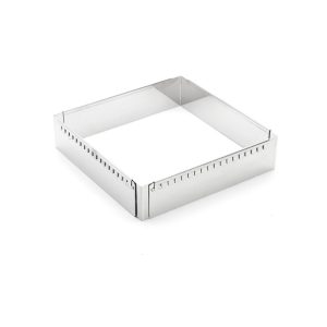 Cadre extensible inox De Buyer 20x20 à 37x37 cm hauteur 5 cm