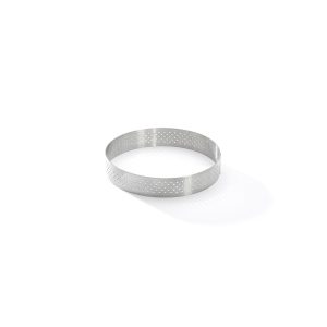 Cercle à tarte rond VALRHONA, inox perforé hauteur 2 cm De Buyer – Image 2