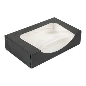 RÉCIPIENTS SUSHI+FÊNETRE  NOIR CARTON ONDULÉ NANO-MICRO